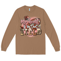 Toasted Coconut my heart is on that field Long Sleeve Tee - FaDigitalArtStudio