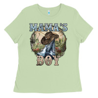 Matcha Mama's Boy western Cowboy boots cactus Ladies Tee - HowdyJamesFarm