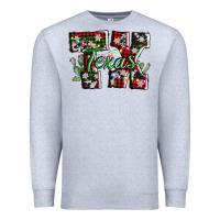 Heather Grey texas tx christmas Premium Sweatshirt - AdoDesignShop