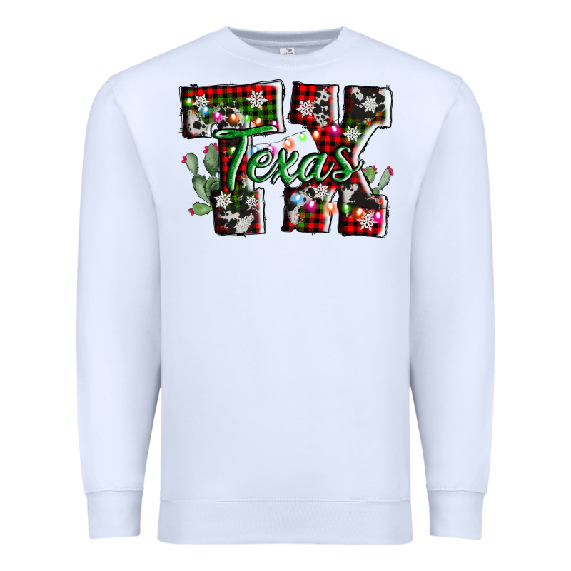 Texas Tx Christmas Premium Sweatshirt by AdoDesignShop | Teevron