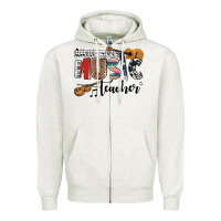 Oatmeal Heather music teacher Zipper Hoodie - AdoDesignShop