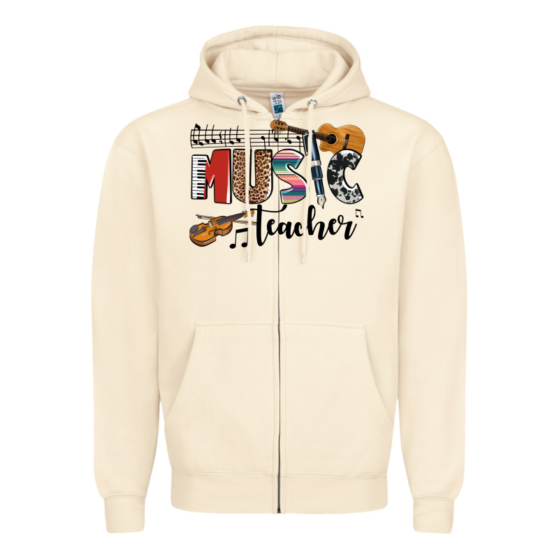 Music Teacher Zipper Hoodie by AdoDesignShop | Teevron