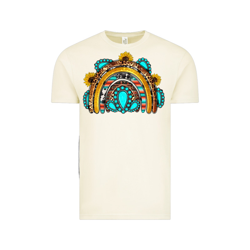 Western Gemstones Sunflowers Rainbow Vintage Tee by OliviaCreatesArt | Teevron