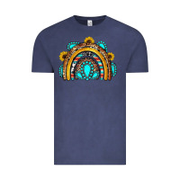 Vintage Denim western gemstones sunflowers rainbow Vintage Tee - OliviaCreatesArt