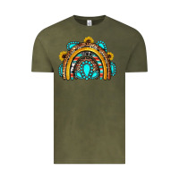 Vintage Olive western gemstones sunflowers rainbow Vintage Tee - OliviaCreatesArt