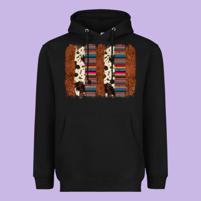 Serape Cowhide  Brushstroke Heavyweight Hoodie Designed By Adodesignshop