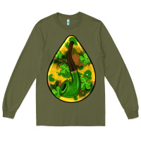 Army Green st.patrick's teardrop earrings Long Sleeve Tee - FaDigitalArtStudio