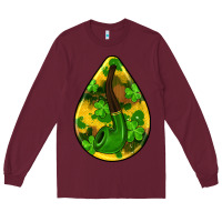 Burgundy st.patrick's teardrop earrings Long Sleeve Tee - FaDigitalArtStudio