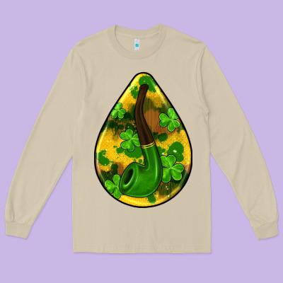 St.patrick's Teardrop Earrings Long Sleeve Tee Designed By Fadigitalartstudio