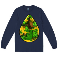Navy st.patrick's teardrop earrings Long Sleeve Tee - FaDigitalArtStudio