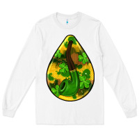 White st.patrick's teardrop earrings Long Sleeve Tee - FaDigitalArtStudio