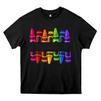 Black custom name crayons Heavy Core Tee - texasbilliewilder