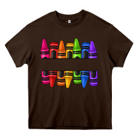 Chocolate Brown custom name crayons Heavy Core Tee - texasbilliewilder