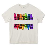 Cream custom name crayons Heavy Core Tee - texasbilliewilder