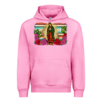 Fuchsia Pink western our lady of Guadalupe Urban Hoodie - JahusDesignShop