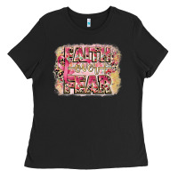 Black faith over fear breast cancer 12 inches 300 dpi Ladies Tee - CowGirlArtShop