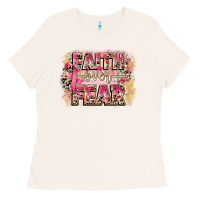 Faith Over Fear Breast Cancer 12 Inches 300 Dpi Ladies Tee | Teevron