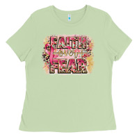 Matcha faith over fear breast cancer 12 inches 300 dpi Ladies Tee - CowGirlArtShop