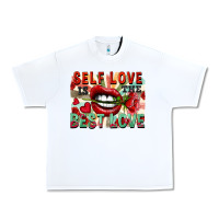 White Self love is the best love Urban Heavy Tee - FaDigitalArtStudio