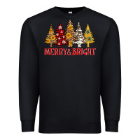Black merry and bright leopard christmas trees Premium Sweatshirt - AdoDesignShop