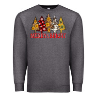 Charcoal Heather merry and bright leopard christmas trees Premium Sweatshirt - AdoDesignShop