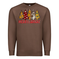 Chestnut merry and bright leopard christmas trees Premium Sweatshirt - AdoDesignShop