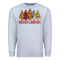 Heather Grey merry and bright leopard christmas trees Premium Sweatshirt - AdoDesignShop
