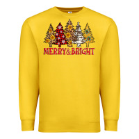 Lemon merry and bright leopard christmas trees Premium Sweatshirt - AdoDesignShop