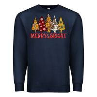Navy merry and bright leopard christmas trees Premium Sweatshirt - AdoDesignShop