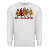 Oatmeal Heather merry and bright leopard christmas trees Premium Sweatshirt - AdoDesignShop