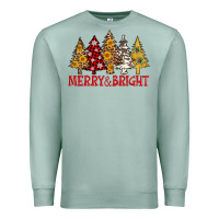 Seafoam merry and bright leopard christmas trees Premium Sweatshirt - AdoDesignShop