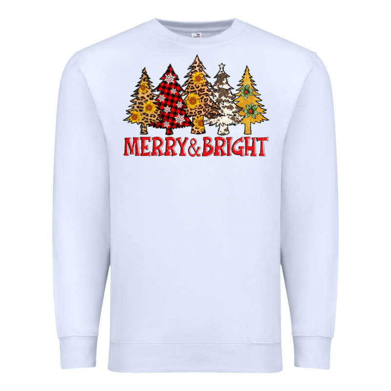 Merry And Bright Leopard Christmas Trees Premium Sweatshirt by AdoDesignShop | Teevron