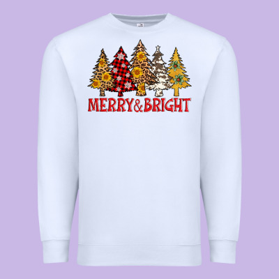 Merry And Bright Leopard Christmas Trees Premium Sweatshirt Designed By Adodesignshop