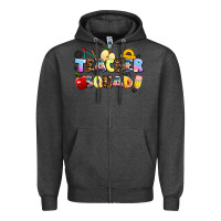 Charcoal Heather teacher squad Zipper Hoodie - AdoDesignShop