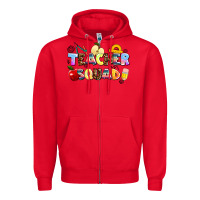 Red teacher squad Zipper Hoodie - AdoDesignShop