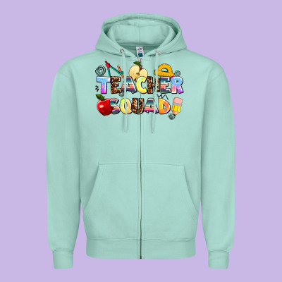 Teacher Squad Zipper Hoodie Designed By Adodesignshop