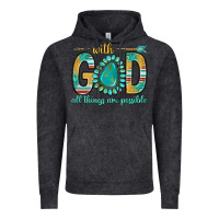 Vintage Black with god all things are possible with turquoise gemstone bbs Vintage Hoodie - BundleAndBundleShop