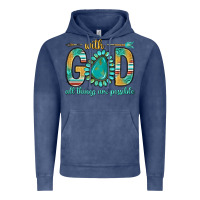 Vintage Denim with god all things are possible with turquoise gemstone bbs Vintage Hoodie - BundleAndBundleShop