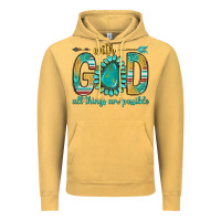 Vintage Mustard with god all things are possible with turquoise gemstone bbs Vintage Hoodie - BundleAndBundleShop