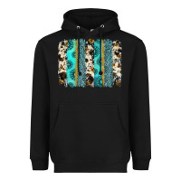 Black gemstone sunflower cowhide brushstroke Heavyweight Hoodie - AdoDesignShop