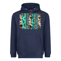 Navy gemstone sunflower cowhide brushstroke Heavyweight Hoodie - AdoDesignShop