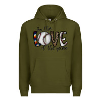 Army Green for the love of the game baseball Premium Hoodie - CowhideDigitalArt