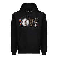 Black for the love of the game baseball Premium Hoodie - CowhideDigitalArt