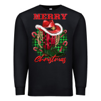 Black merry christmas boots hat rope Premium Sweatshirt - AdoDesignShop