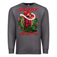 Charcoal Heather merry christmas boots hat rope Premium Sweatshirt - AdoDesignShop