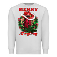 Dove Grey merry christmas boots hat rope Premium Sweatshirt - AdoDesignShop