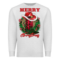 Oatmeal Heather merry christmas boots hat rope Premium Sweatshirt - AdoDesignShop