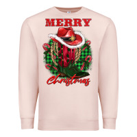 Pale Pink merry christmas boots hat rope Premium Sweatshirt - AdoDesignShop