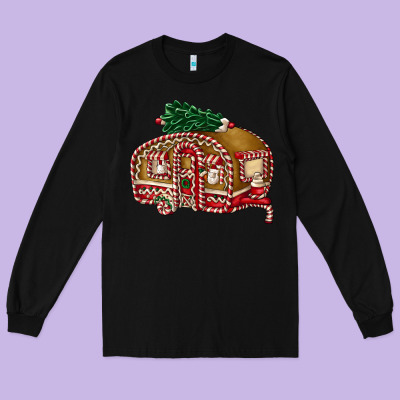 Caravan Gingerbread Long Sleeve Tee Designed By Fadigitalartstudio