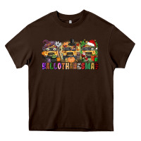 Chocolate Brown hallothanksmas Heavy Core Tee - texasbilliewilder